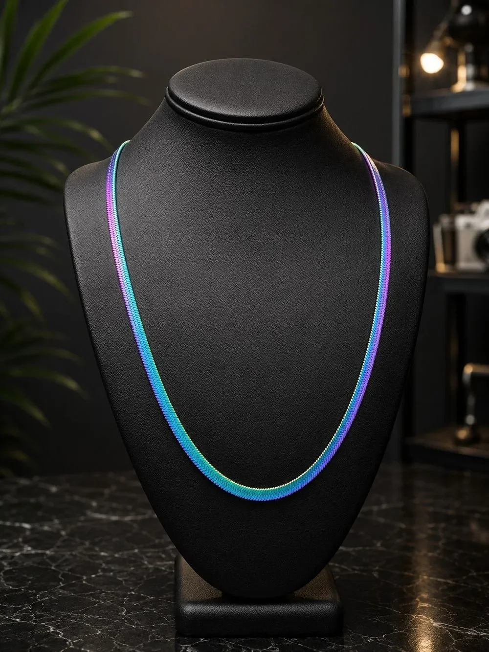 Iridescent Herringbone Necklace